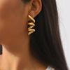 European and American Alloy Spiral Earrings Fashion Simple Design Geometric Line Earrings.