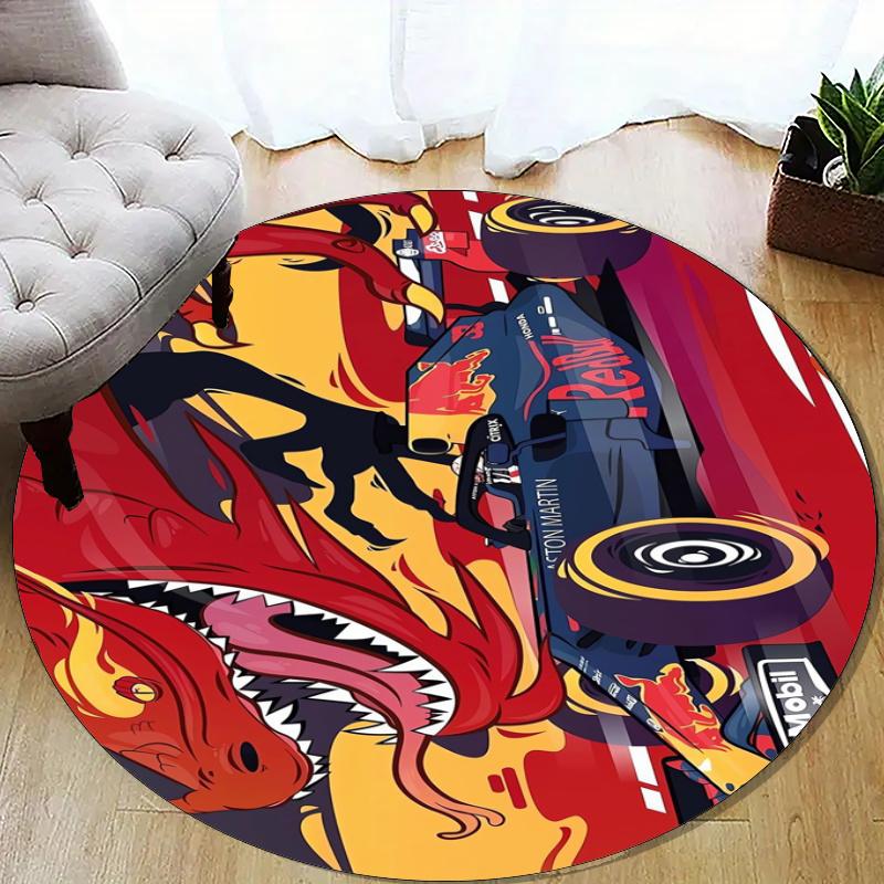 Truck Printed Round Rug Carpet Chair Rug Area Rug Entryway Doormats,for Office Chair Living Room Bedroom Kitchen Room.