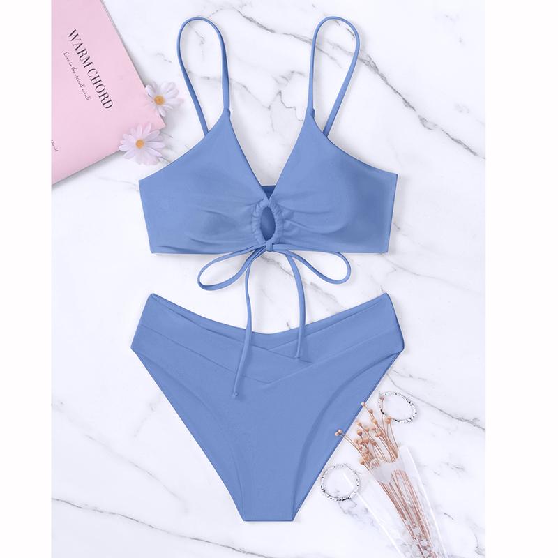 New Sexy Swimsuit Solid Color Bikini Women Swimwear Bathing Suits Push Up Biquinis Beachwear Two Piece Bikini Sets