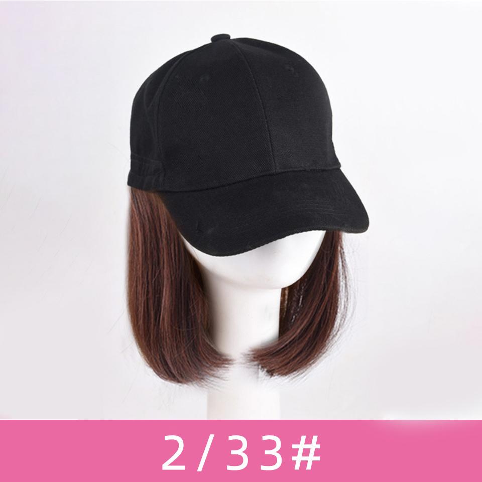 Синтетический парик WTB, интегрированная короткая волна, бейсбольный парик, кепка с волнистой головой, весенне-летний холщовый козырек, короткие прямые волосы