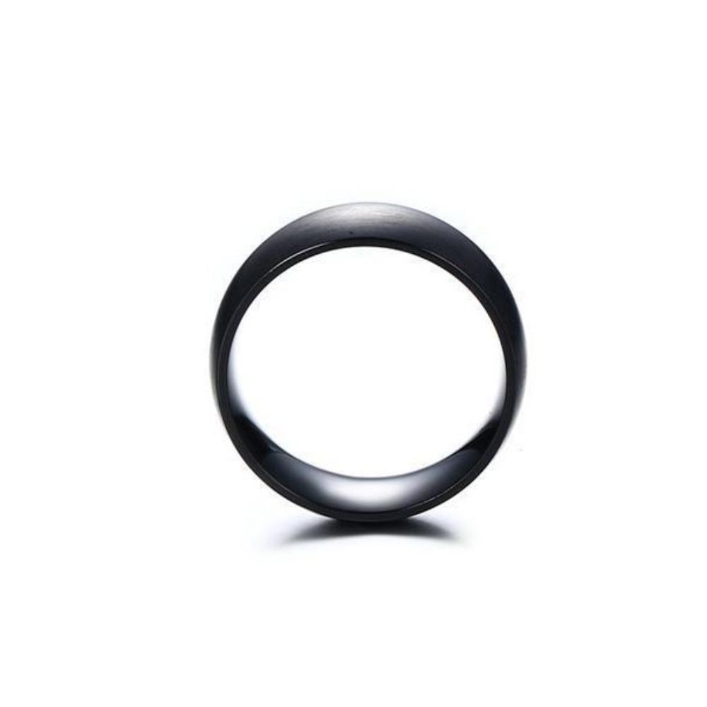Mens Black Titanium Ring Stylish European American Fashion Jewelry for Men Trendy Accessories