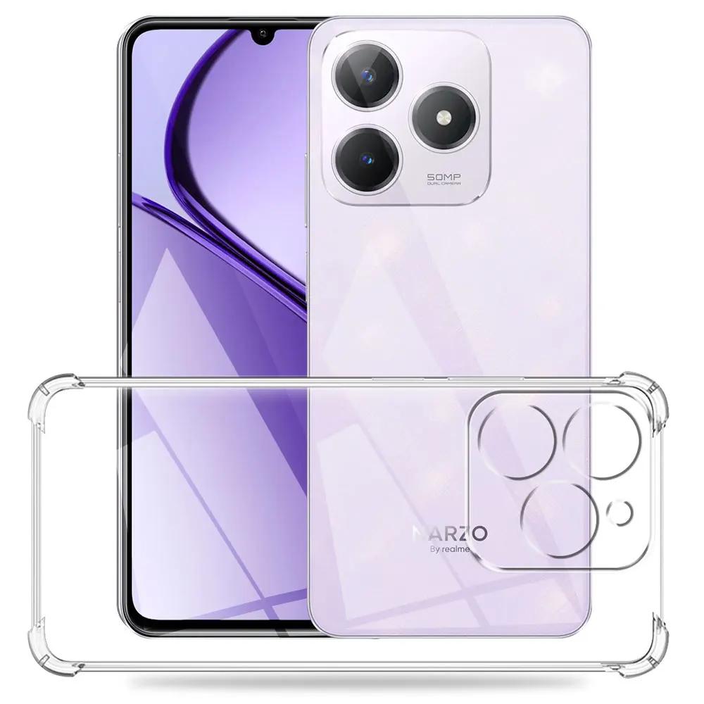Для Realme C63 4G 5G чехол прозрачный силиконовый мягкий чехол для телефона Realme C61 C63 Narzo N63 прозрачный противоударный защитный чехол для задней панели