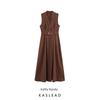 Kaslead New Women Clothes Western Style Fashion Simple Temperament Small V-neck Sleeveless Waist Hugging Dress