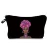 Women Black girl Print Cosmetic Bag Toiletries Organize Travel Storage Case 6397