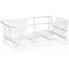 LEC Riffle Multi-Purpose Dish Drainer, Slim Type (Includes a Flow/No-Flow Tray, Cup Stand, Cutting Board Stand, and Fits Large Plates) Dish Drainer Ra