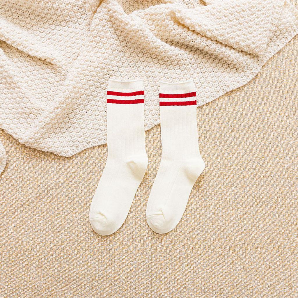 Unisex Men Woman Socks Casual Fashion Striped High Quality Cotton Socks Women Soft Breathable Harajuku Streetwear White Socks