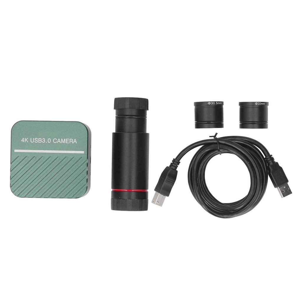 Electronic Microscope Camera 4K 8MP USB3.0 Electronic Digital Eyepiece with 0.5X Lens and 30mm 30.5mm Adapter