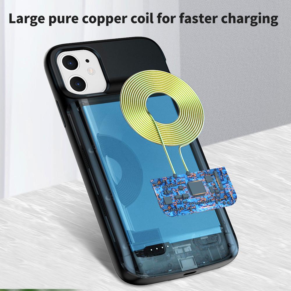 For iPhone 12/12Pro External Battery Charger Case Power Bank Cover