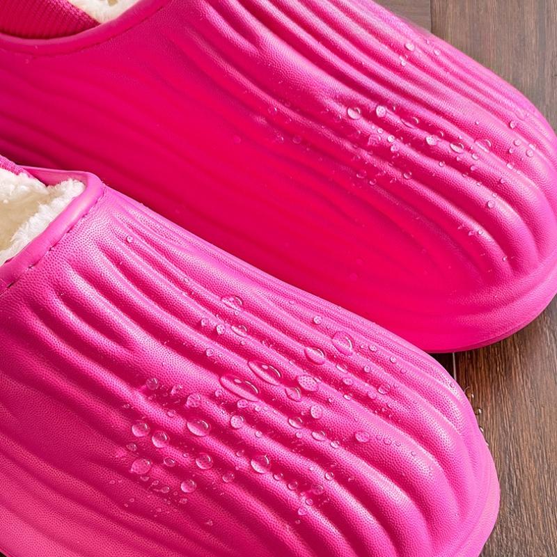 Зимние теплые женские тапочки повседневные плюшевые балетки домашние водонепроницаемые нескользящие туфли для дома и улицы толстые домашние тапочки на платформе