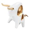 Bull Sculpture Golden EcoFriendly Hand Carving Synthetic Resin Animal Statue for Home Livingroom