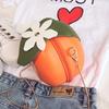 Orange Shape Crossbody Bag Cute and Stylish PU Leather Shoulder Bag for Women Small Crossbody Purse with Chain Strap