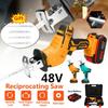 Беспроводная электрическая сабельная пила 48 В, портативная, сабельная, по металлу, по дереву, инструмент для резки древесины и металла