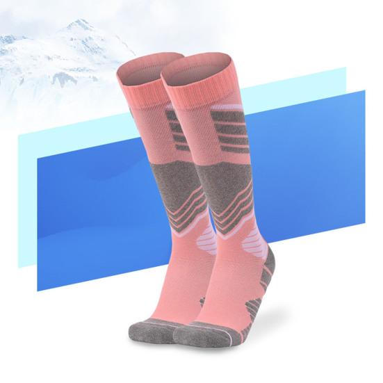 1 пара зимних лыжных носков для женщин, теплые носки для походов, высокие до колена, хлопковые носки для сноуборда, катания на лыжах и велоспорта на открытом воздухе