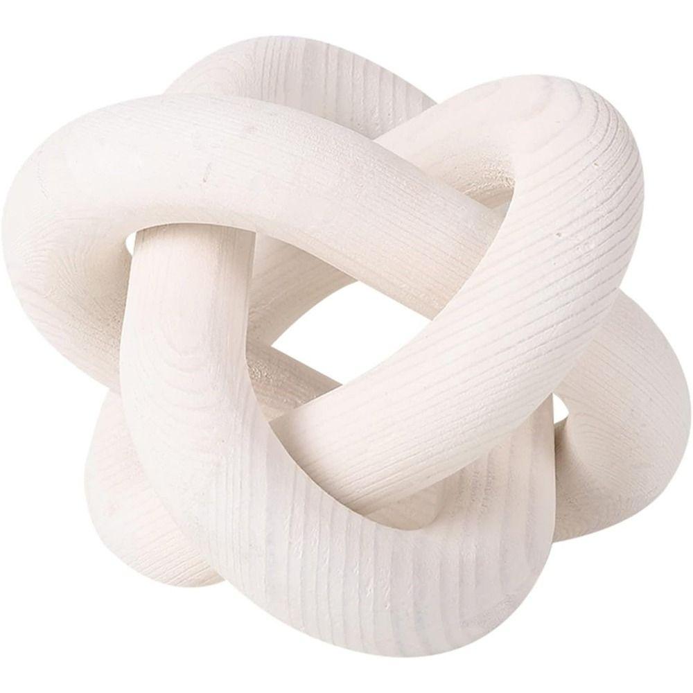 Decorative Coffee Table Hand Carved Wood Knot Decor Wood Chain Link Decor Shelf Decor 3-Link Pine