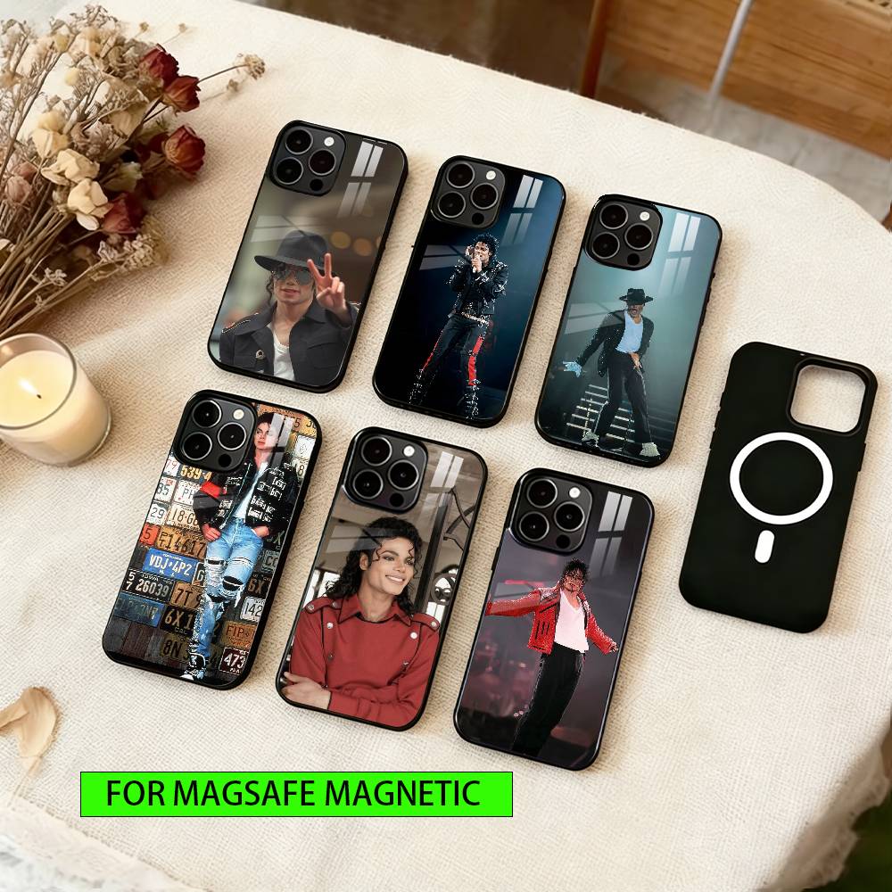 Чехол для телефона Michael Jackson для iPhone 17, 16, 15, 14, 13, 12, 11 Plus, Pro, магнитный, для Magsafe, беспроводной зарядки
