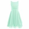 Kids Girls Ruched Waist Flower Girl Dress Princess Pageant Prom Gowns for Wedding Party
