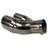 63/76MM Universal Bolt-on Bent Dual Exhaust Tip Slant Cut Muffler Tip Black Titanium Plated Stainless Steel Car Exhaust Tip