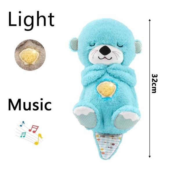 Детская звуковая машина для сна, музыкальная игрушка для новорожденных, портативная плюшевая детская игрушка с сенсорными деталями, музыкальная подсветка и ритмичное дыхание
