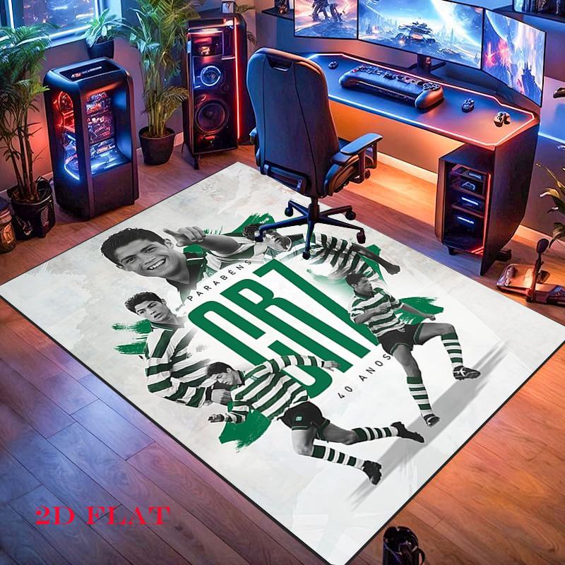 Ковер Sporting Lisbon для гостиной, спальни, дома, украшение дивана, нескользящий коврик для игр детей