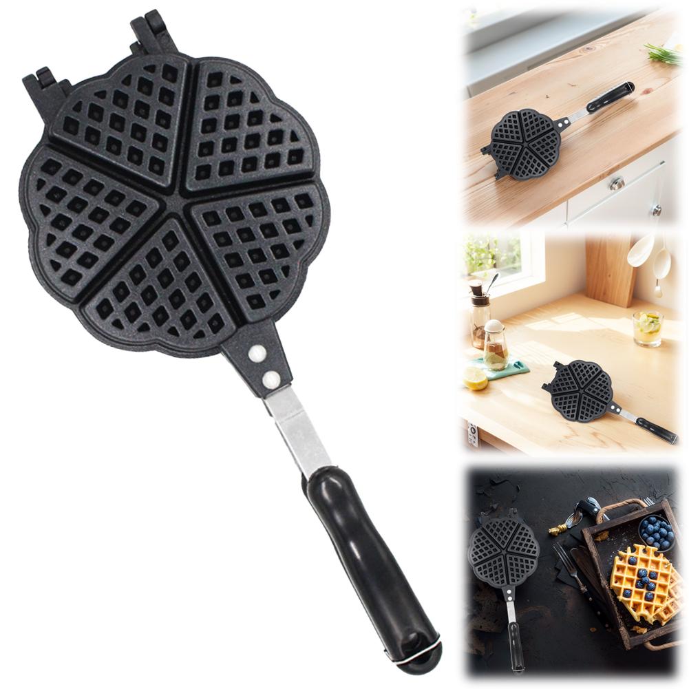 Waffle Pancake Baking Barbecue Oven Mold Love Heart Shape Sandwich Toaster Maker Non-Stick Aluminum Alloy Breakfast Waffle Molds