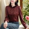 Модная маленькая рубашка, легкая роскошная высококачественная атласная рубашка, женская корейская новая рубашка со шнуровкой