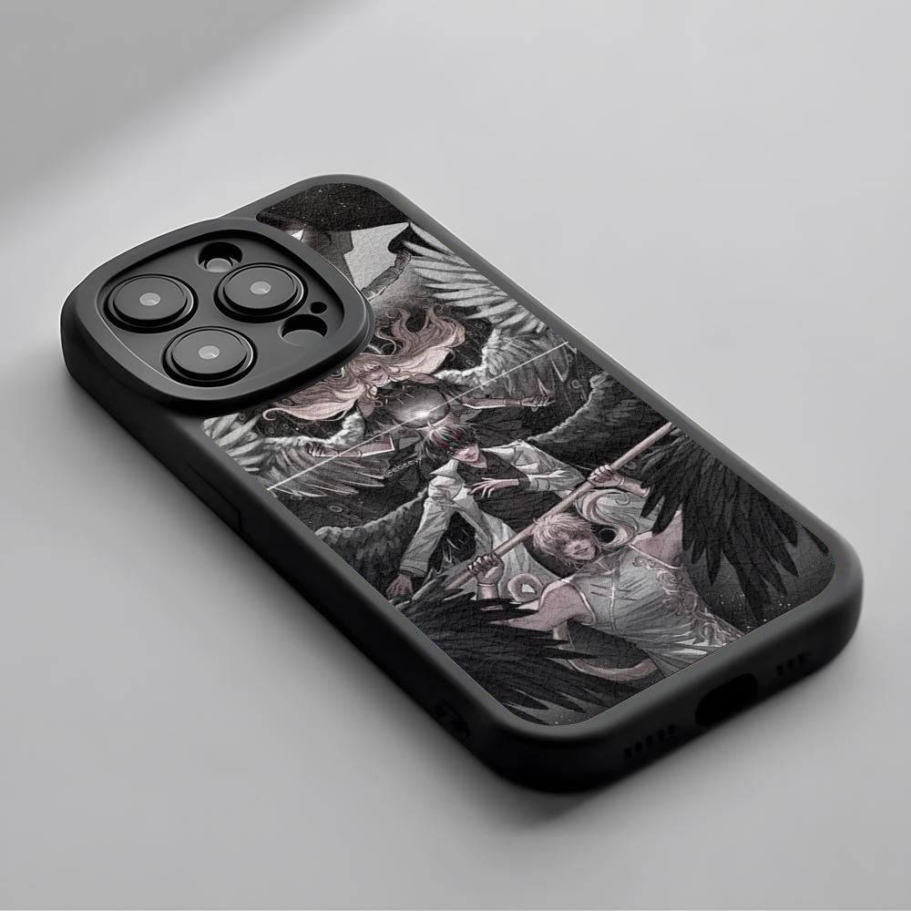 Чехол для телефона Orv Korean comics design для iPhone 16 15 14 13 12 11 Plus Pro Max, высококачественный роскошный силиконовый чехол из натуральной кожи ягненка, черный