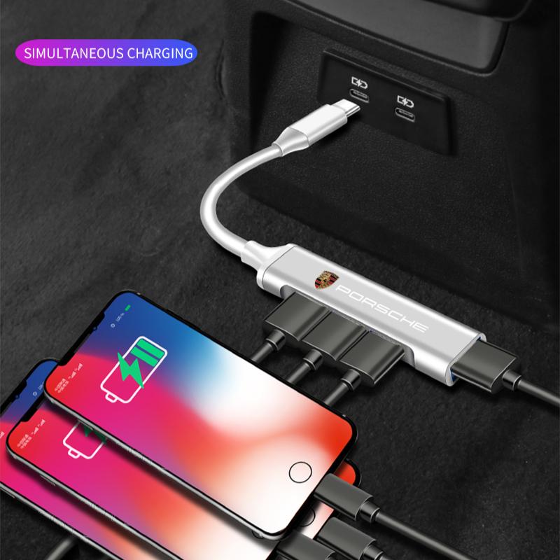 1 шт. Адаптер Type-C на USB Многопортовый распределитель-хаб Для Porsche Boxster Cayenne Panamera Macan Cayman 911 918 996 917 991 Автоаксессуары