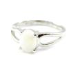 Silver Ring 'Goddess Opal' White Silver (rhodium) - 8 Mm