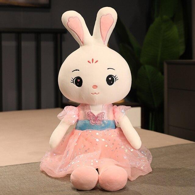 Kawaii красивый кролик для девочек, плюшевые игрушки, милый кролик в сказочном платье, плюшевые куклы, мягкая игрушка для детей, малышей