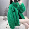 Winter Lady Coat Thickened Double-sided Faux Fleece Solid Color Stand Collar Neck Protection