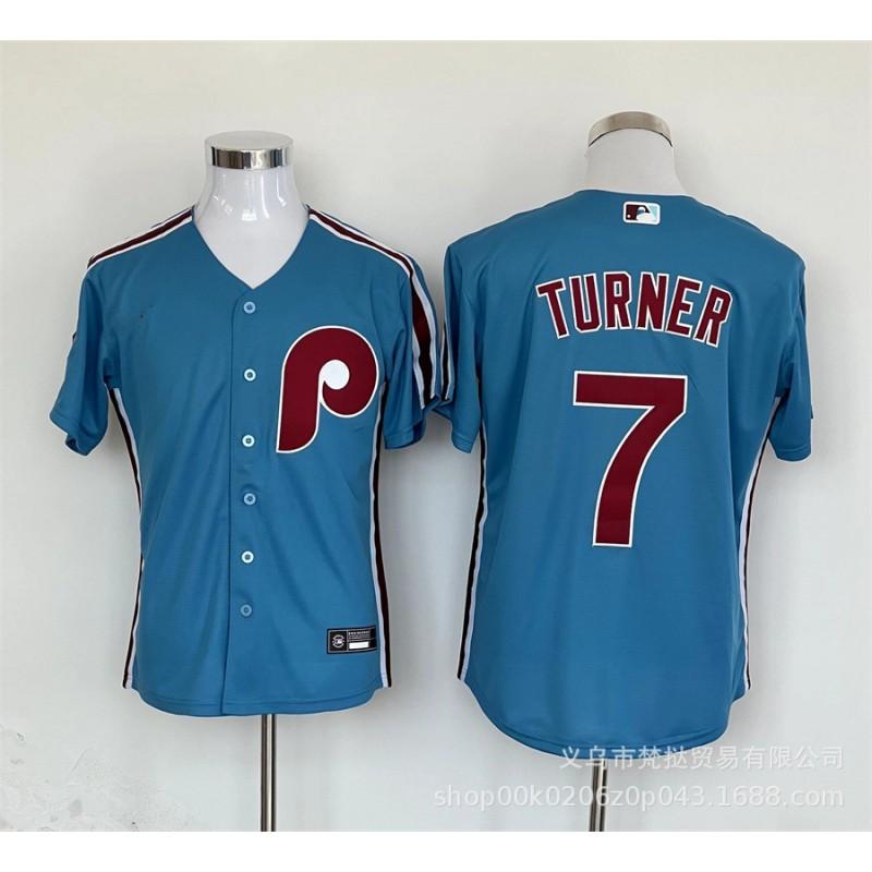 Philadelphia Phillies MLB Baseball Jersey Harper 3 Turner 7 City Edition Embroidered Short Sleeve Unisex Sport Tee