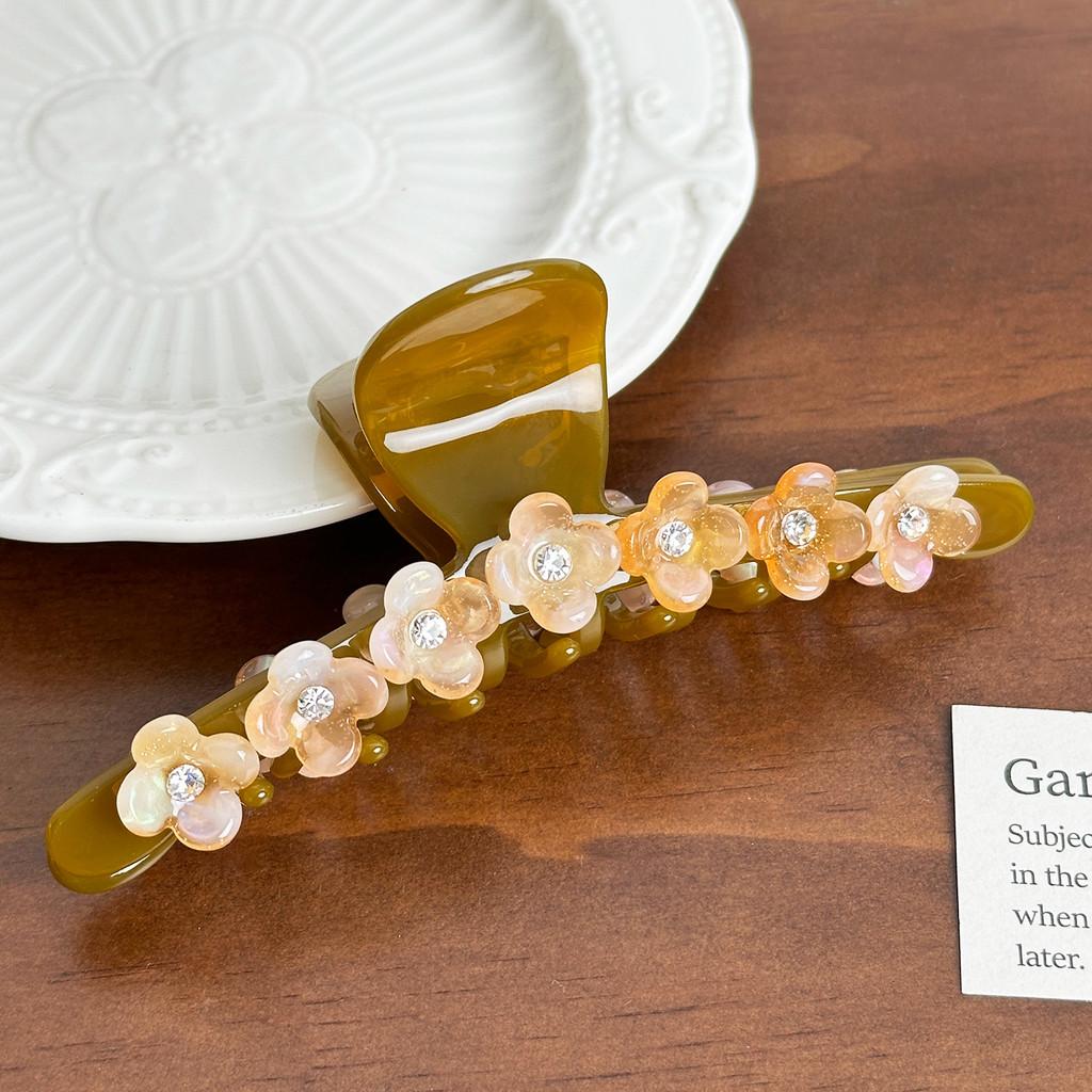 Роскошная большая заколка-краб для волос с потрясающими цветочными акцентами для стильных женщин