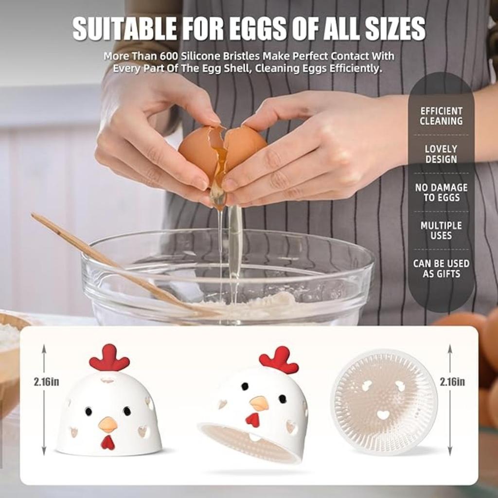 2 шт. Яйцемоечная машина для чистки яиц, щетка для чистки яиц, силиконовая щетка для мытья яиц, инструмент для сбора яиц во дворе