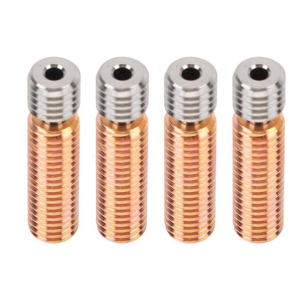 4pcs 3D Printer All Metal Heatbreak Professional Copper Alloy Extruder Throat Tube Replacement for