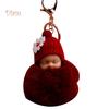 VANA Shop Cute Sleeping Baby Fluffy Pompom Plush Doll Hanging Pendant Key Ring Keychain