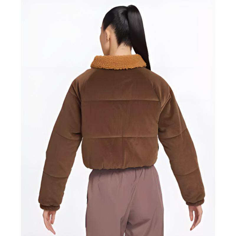 Nike Куртка с воротником на молнии с логотипом и принтом Женские куртки Коричневые DQ6931-259