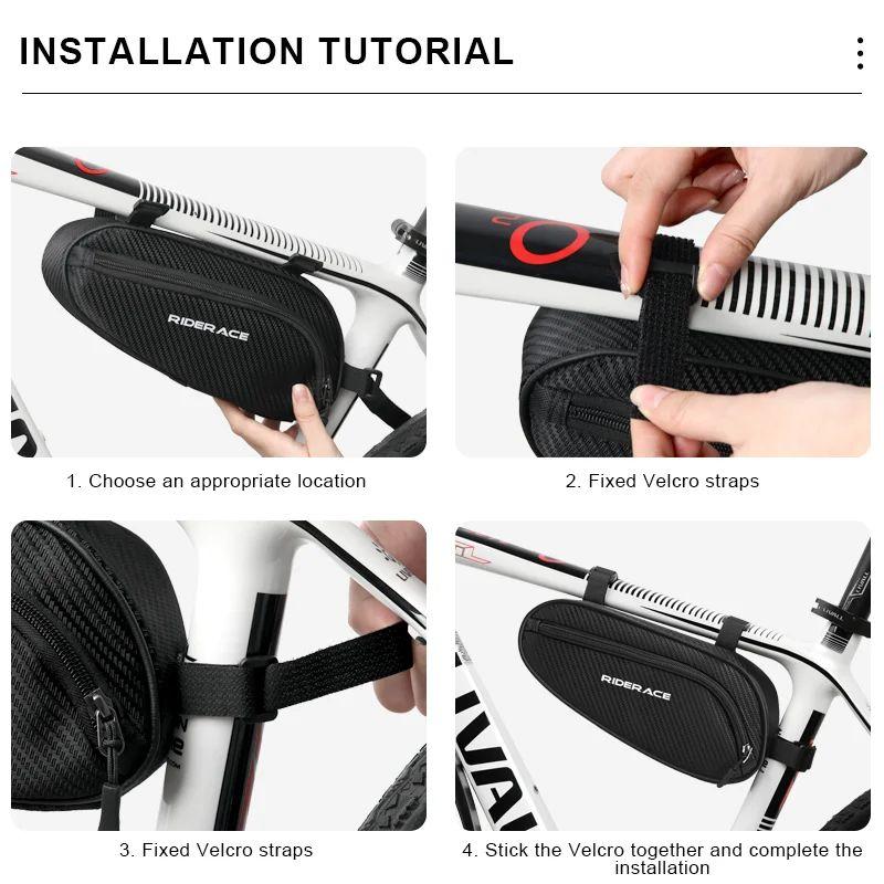 Bicycle Triangle Bag Waterproof Rainproof Durable Cycling Tube Frame Pouch Bag MTB Road Bike Frame Front Bag Outdoor Sport Pouch