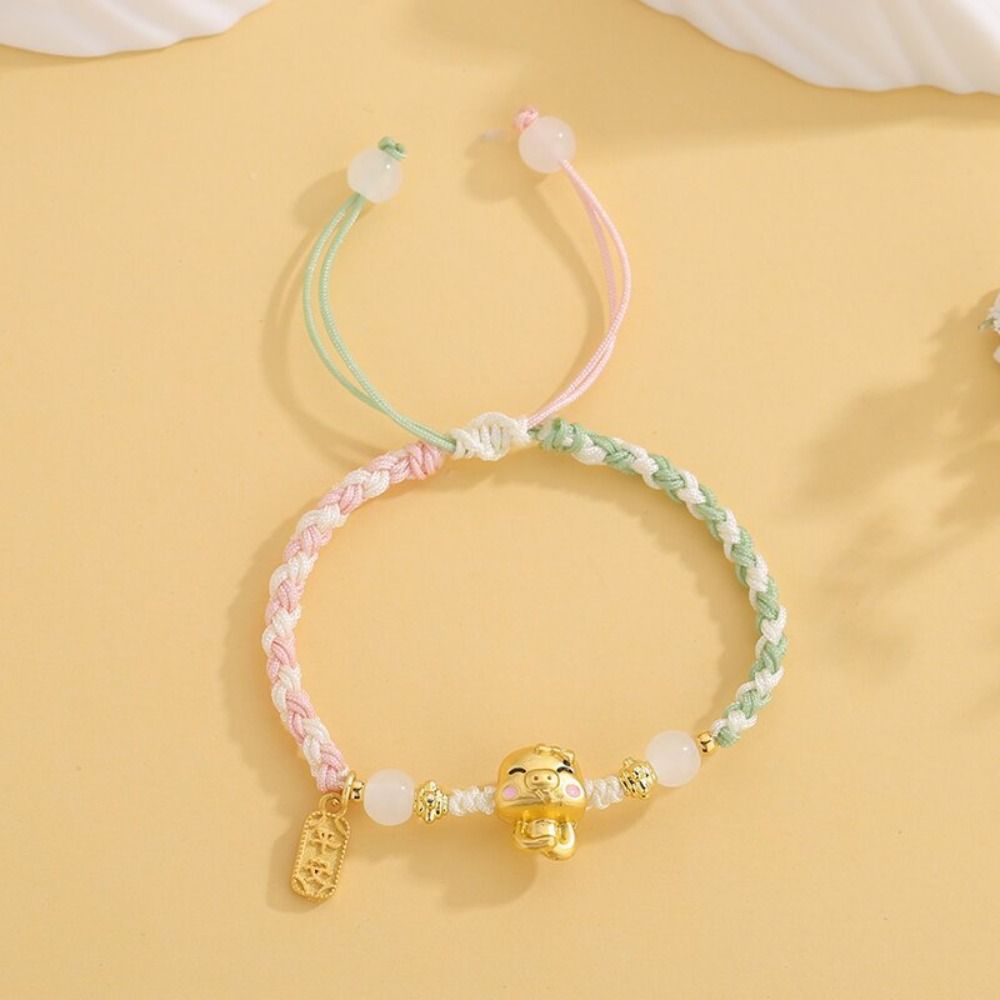 Lucky Rope Snake Animal Bracelet Cartoon Braided Hand Rope Creative Snake Year Bracelet  Men