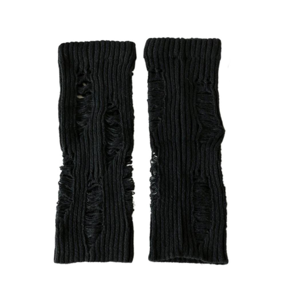 Pile Up Knitted Broken Hole Socks Subculture Mid Tube Socks Elastic Leg Warmers Women Winter