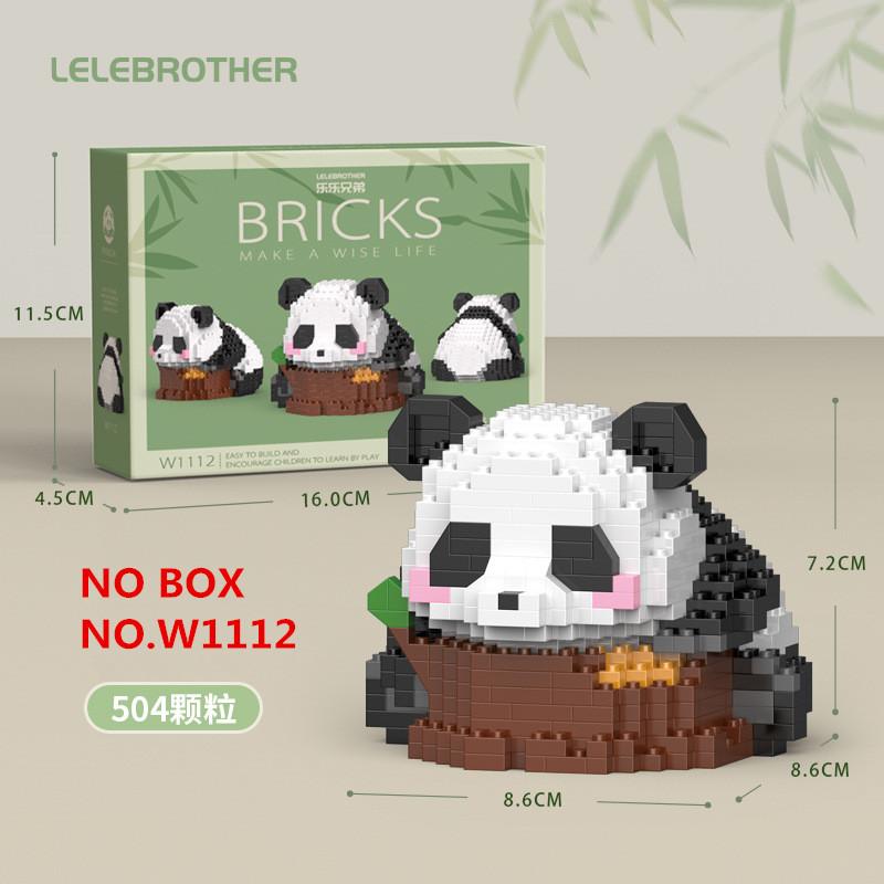 Kawaii Panda Series Micro Particle Building Block Creative Cute Animals DIY Assembled Bricks Toys For Chillren Christmas Gift