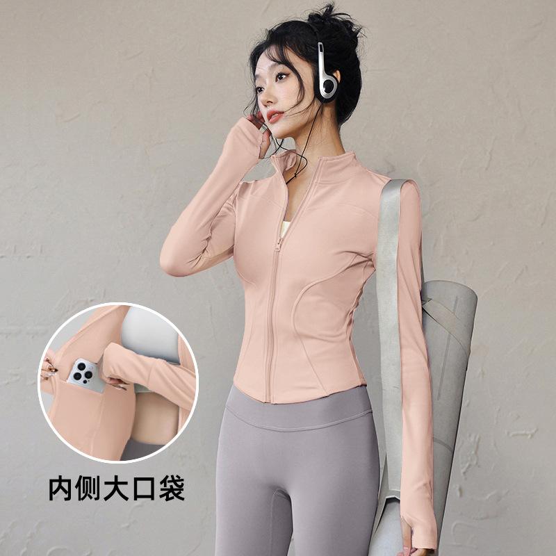 Yoga clothes, tops, professional running sports outdoor jackets, quick-drying fitness clothes, women's Pilates training clothes