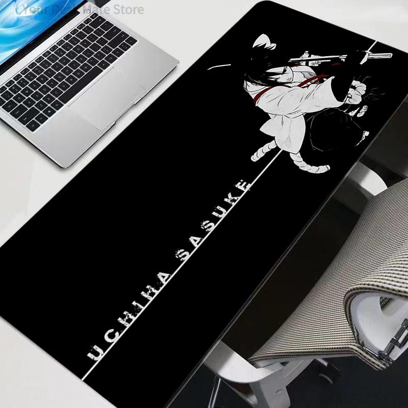 Mouse Pad HD Desk Mat Anime N-naruto Play Mat Gaming Mousepad Speed Sasuke Uchiha Computer and Office Gamer Cabinet Keyboard Pad