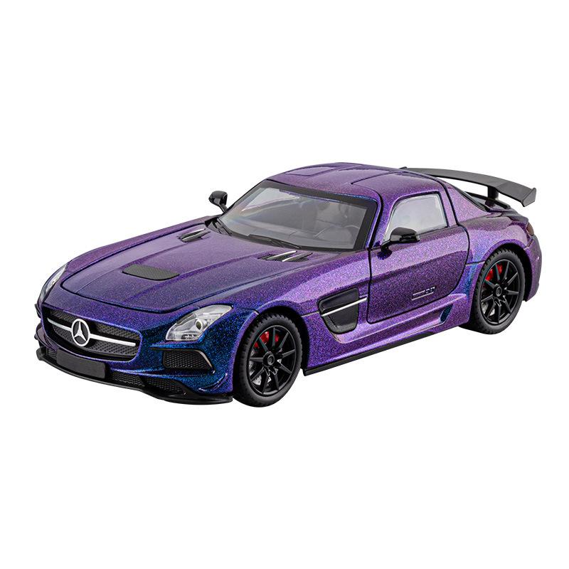 1/24 Литой из сплава Спортивный автомобиль Benz SLS-AMG Модель Коллекционные украшения для детей Игрушечная машинка Подарок на праздник для мальчиков Подарок на день рождения