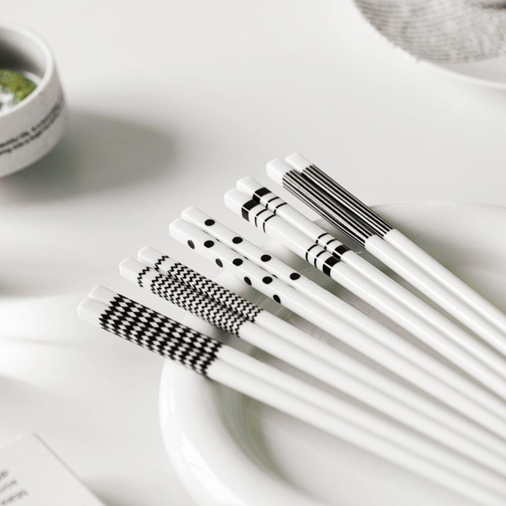 5 пар палочек для суши с геометрическим узором, китайские палочки для еды, не допускающие ожогов, подарок на новоселье