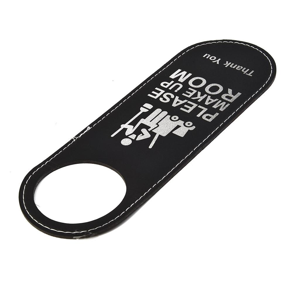 Door Sign 1pc 24*8cm Black Hang On Door Or Wall Leather Many Occasions