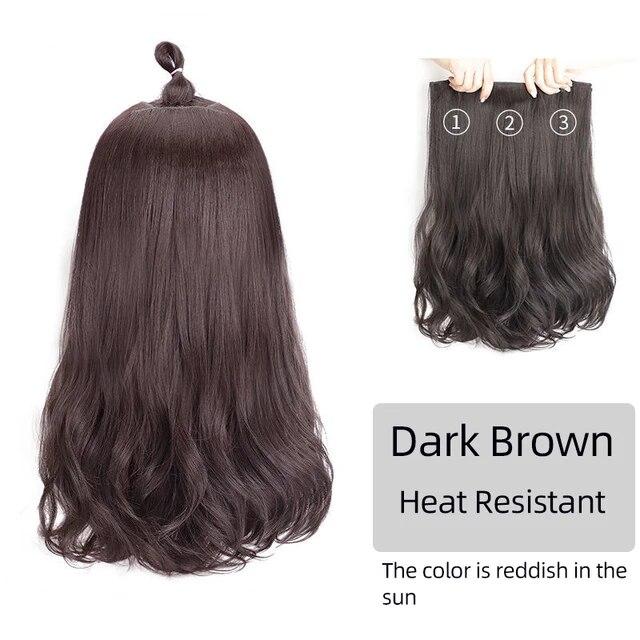 Синтетические волосы для наращивания, длинные прямые, вьющиеся, волнистые, натуральный искусственный парик, женский зажим на заколке, цельные волосы для женщин