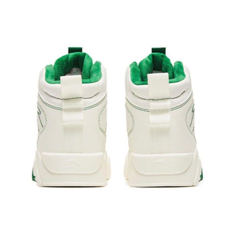 Anta Flame 3.0 Slip Resistant Warm Cushioning High Top Sneakers Men Sneakers White Green 112248982-1