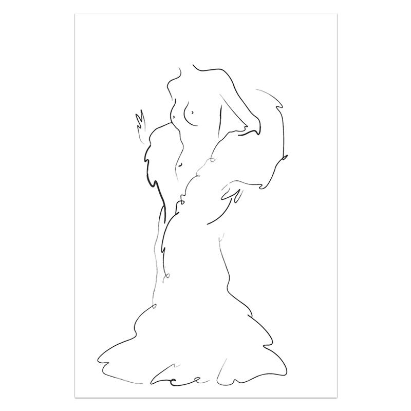 Настенная живопись на холсте, плакаты на скандинавскую тему, принты, абстрактный рисунок линий, любовь, поцелуй, сексуальная девушка, фотографии, гостиная, домашний декор, модульный