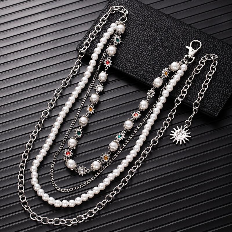 Exquisite Luxury Star Pendant Keychains for Men Rock Goth Pants Waist Belts Wallet Bag Chain Jeans Pants Male Jewerly Grunge