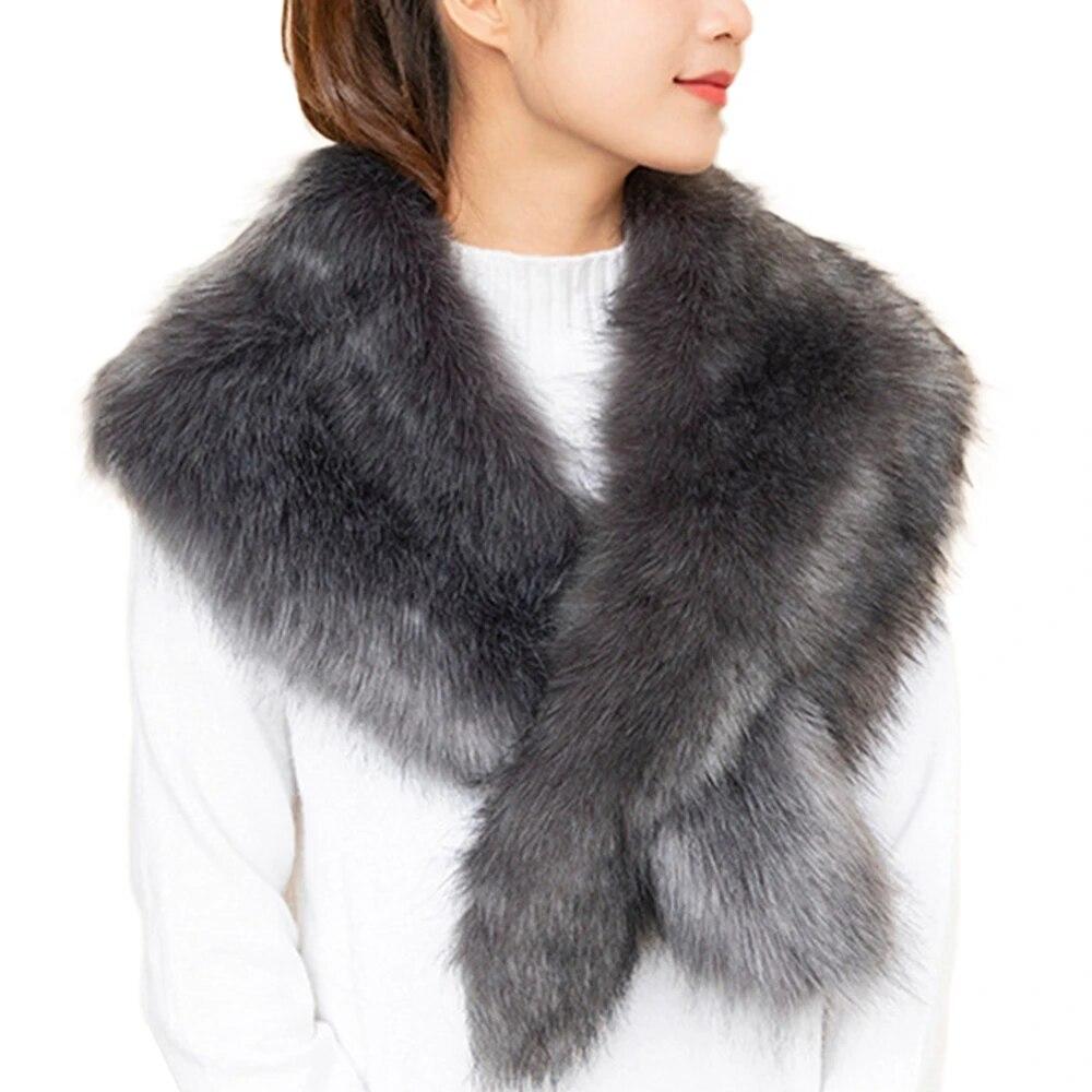 Женский зимний шарф из искусственного меха, длинный шарф с запахом и воротником, шаль, теплый мягкий уютный шарф для шеи, шейные платки